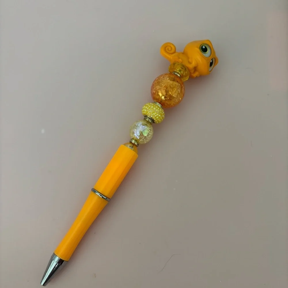 Disney Doorables: Tangled: Pascal orange handmade beaded pen